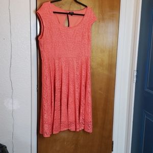 Orange lace dress knee lengthened torrid